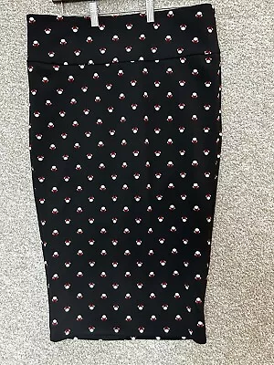 Torrid Disney Minnie Mouse Head All Over Print Black Pencil Skirt Size 12 • $19.99