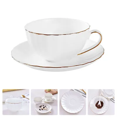 Porcelain Cappuccino Cups And Saucers Set Espresso Coffee Tea Gifts • £19.48
