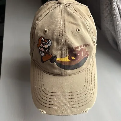 Super Mario Hat Made In The 80s Beige Strap Back Cap Anoma Hat BRAND NEW W/ TAGS • $15