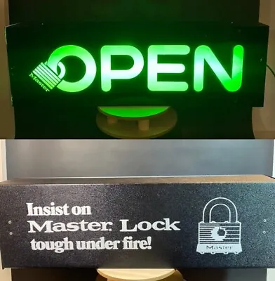 Vintage Ace Hardware Master Lock Store Window Display OPEN Light Sign True Value • $124.95