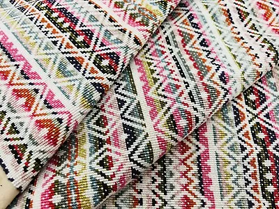 Romo Epingle Diamond Stripe Upholstery Fabric- Cocota / Peony 2.40 Yds 7760/06 • $240