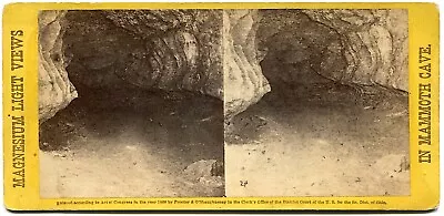 Mammoth Cave Kentucky Magnesium Light 1866 Charles Waldack Stereoview Photo #1 • $9.99