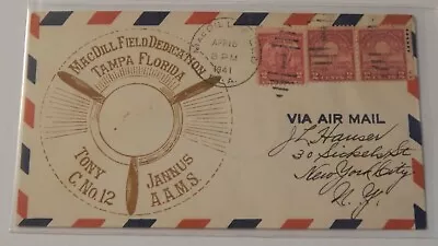 Tampa Florida MacDill Field Airport Dedication April 16 1941 Airmail • $5.99