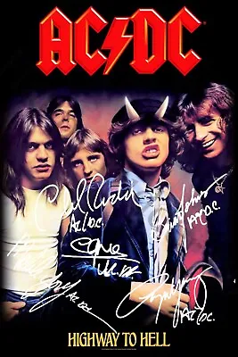 AC/DC Highway To Hell. B Johnson Beautiful 6x4 Band Signed Ready To Frame Photo • £4.99