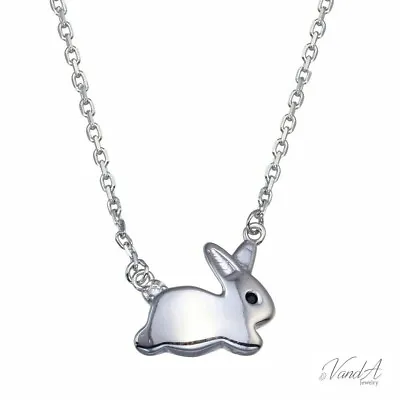 Sterling Silver 925 Rabbit Necklace Bunny Pendant Necklace Minimal Jewelry N127 • $27.99