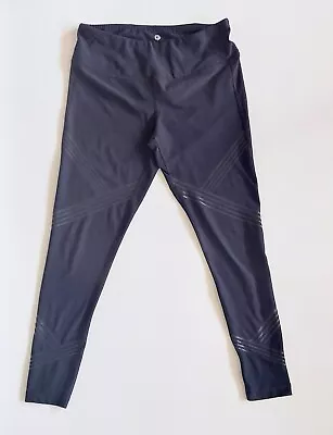 90 DEGREE By REFLEX Vertical Sheer Panel Athletic Yoga Pants Black Size Medium • $16.99