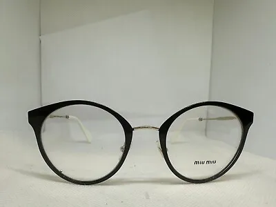 Brand New Miu Miu Eyeglass Frames MU 51P 51PV 1AB BLACK/GOLD For Women Size 50 • £118.80