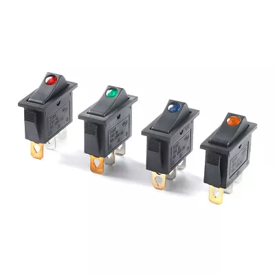 LED Illuminated Rectangular Rocker Switch 220V Car Light 3 Pin 2 Position KCD3 • £1.62