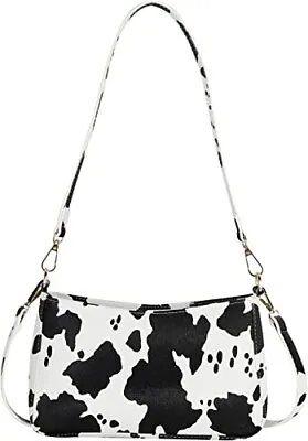 £9.99 • Buy Women's Cow Print Shoulder Bag With Long & Short Straps, Lady Small Underarm Bag