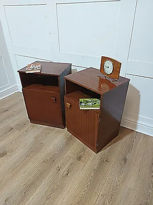 £165 • Buy Retro Pair Of Remploy Teak Bedside Cabinets Vintage Pot Cupboards Mid Century 
