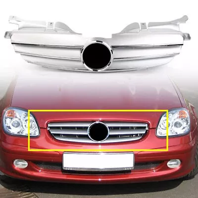 Silver 3-PIN Front Upper Grill For Mercedes Benz R170 W170 AMG SLK Class 1998-04 • $113.88