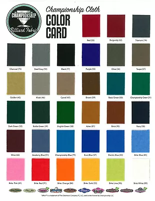 Championship PRE-CUT Invitational Pool Table Felt Cloth W/Teflon 20oz 26 Colors • $193