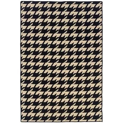 Riverbay Furniture 5' X 8' Hand Woven Houndstooth Wool Rug In Gray • $98.18