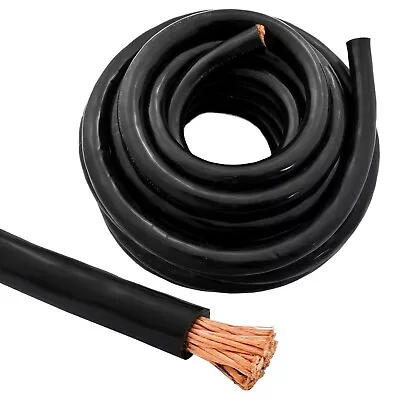 1/0 Gauge 25ft OFC Power Cable Oxygen-Free Copper Ground Wire 0/1 AWG 25' Black • $101.40