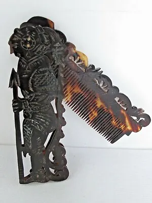 Antique Mexican Carved And Cut Out Aztec Warrior Folding Hair Comb • $150