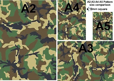 A2 Camouflage Sheet Fun Sticker Self Adhesive Vinyl Green Camo Cam Decal Dub Jap • £10.20