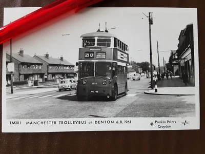 £1.99 • Buy Postcard Lancashire Manchester Trolleybus Real Photo Pamlin Prints Croydon
