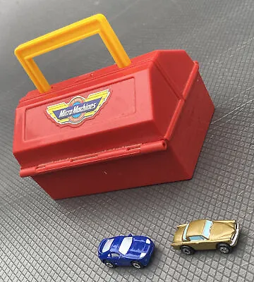 1990 MICRO MACHINES RED TOOL BOX CASE 2 Cars Included - Preowned • $22.99