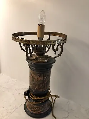 Murray Feiss Vintage Table Lamp Marked Made In Italy Outdoor Hunting Scene • $47