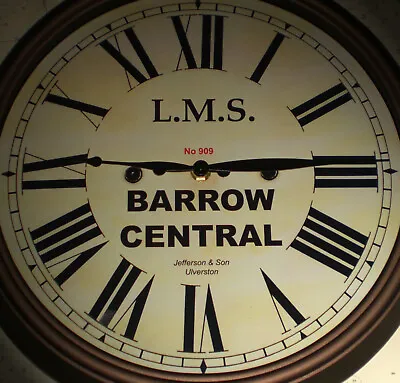  LMS Railway London Midland & Scottish Wall Clock Barrow In Furness Station. • £53.99