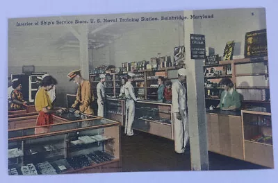 Vintage Postcard ~ US Naval Training Station Service Store ~ Bainbridge Maryland • $3.95