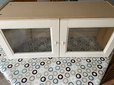 Billy Bookcase Extender IKEA White Doors Light Birch/Beech & Glass Doors Double. • £18