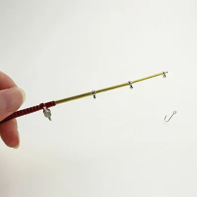 1pc Dollhouse 1:12 Scale Fishing Rod Fishing Gear Toy Decor Miniature Accessory • $8.29