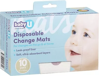 10PK Baby U Disposable Portable Change Mats Nappies Diaper Changing Pads NEW AU • $9