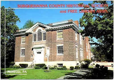 Susquehana Historical Assoc. And Free Library Montrose PA Postcard 4x6 19¢ Stamp • $5.85