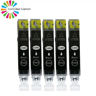 5 Black INK CARTRIDGES FOR CANON CLI8BK PIXMA MP950 Pro 9000 Pro 9000 Mark II • £4.46