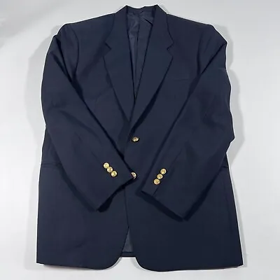 Christian Armani Tailors Black Blazer Sports Coat Mens 44 Gold Buttons W Crest • $37.95