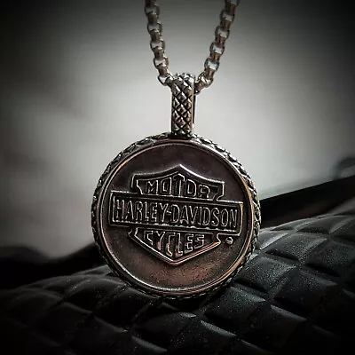 Harley Davidson Willie G Skull Reversible Pendant With Stainless Steel Necklace • $39.99