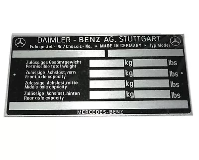 Mercedes Benz Chassis Data Plate For Mercedes 170 220 300 Models S2u • $17.84