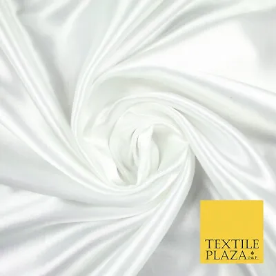 Luxury Plain Smooth Shiny Lightweight Poly Satin Fabric Dress Lining Material58  • £4.50