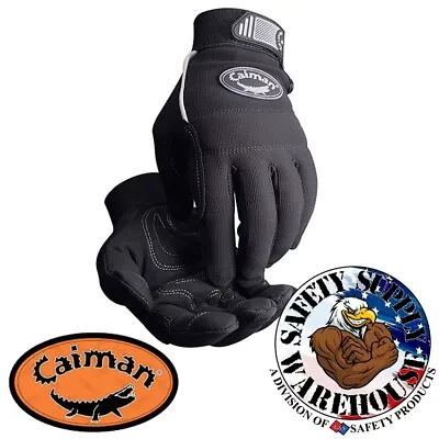 Caiman 1932 Black Synthetic Leather Mechanics Glove • $14.95