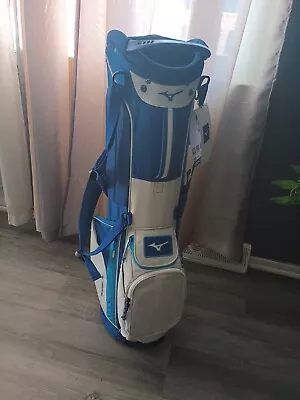 NEW Mizuno BR-D3 Stand Bag Blue White 4-Way Divide Dual Strap Golf Bag • $149.99