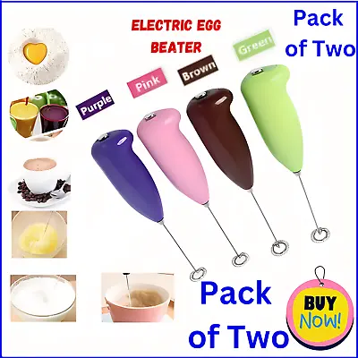 2 X Milk Frother Whisk Electric Handheld Frothy Coffee Mixer Kitchen Egg Beater • £3.79