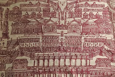 ZOFFANY CURTAIN FABRIC DESIGN Rome 3.4 METRES RED/GOLD WOVEN FABRIC DESIGN • £89.99