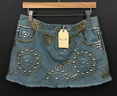 NWT Miss Me Low Rise Studded Micro Mini Skirt Size L Large • $24.99