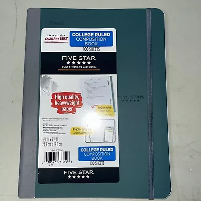 2X Mead Five Star College Ruled Composition Book 100 Sheets Dark Teal • $4.99
