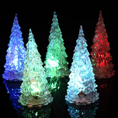 5x Tabletop Artificial Small Mini Christmas Tree Gift Colorful LED Lights Decor • $12.99