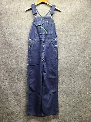 Vintage KEY Imperial Bib Overalls Mens 32x30 Blue Denim Garden Farm Utility USA • $17.26