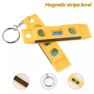 1x Magnetic 3 Bubble Level Mini Keychain Bubble Spirit Level Leveling Gradienter • $2.09