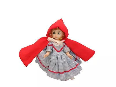 Vintage Madame Alexander Little Red Riding Hood Doll Blue Gingham Dress 8 Inches • $14.99