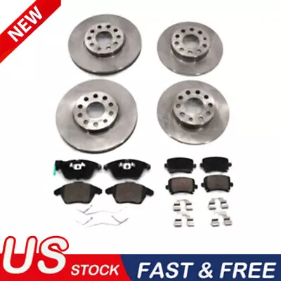 For 05-10 VW Jetta TDI 2.5L 288mm Front + 260mm Rear Brake Rotors + Ceramic Pads • $132