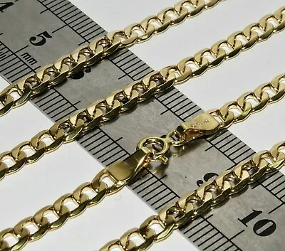 9ct Yellow Gold CURB Chain - 4MM - 16 18 20 22 24 Inch • £234.95