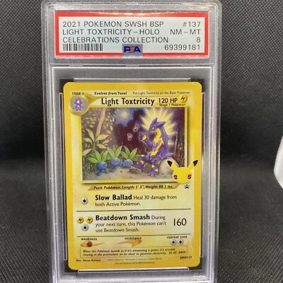 $19.99 • Buy PSA 8 Light Toxtricity SWSH137 Celebrations Black Star Promo Pokemon TCG 2021