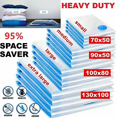 Strong Vacuum Storage Space Saving Bags Vac Bag Space Saver Vaccum Vacum Bag • £1.98