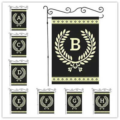 $13.75 • Buy Olive Branch Initial Monogram Garden Flag Letters Fabric Banner 45x30cm Poster