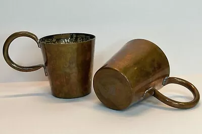Pair Of Vintage Rum ROYAL BRITISH NAVY Measuring Cup 1/2 GILL Copper • $50